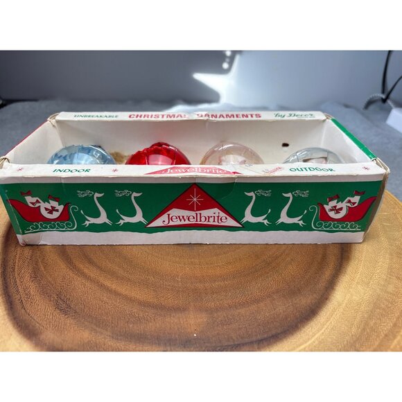 Jewelbrite Teardrop Unbreakable Christmas Ornaments Decor Set Box 1970s - Picture 10 of 15